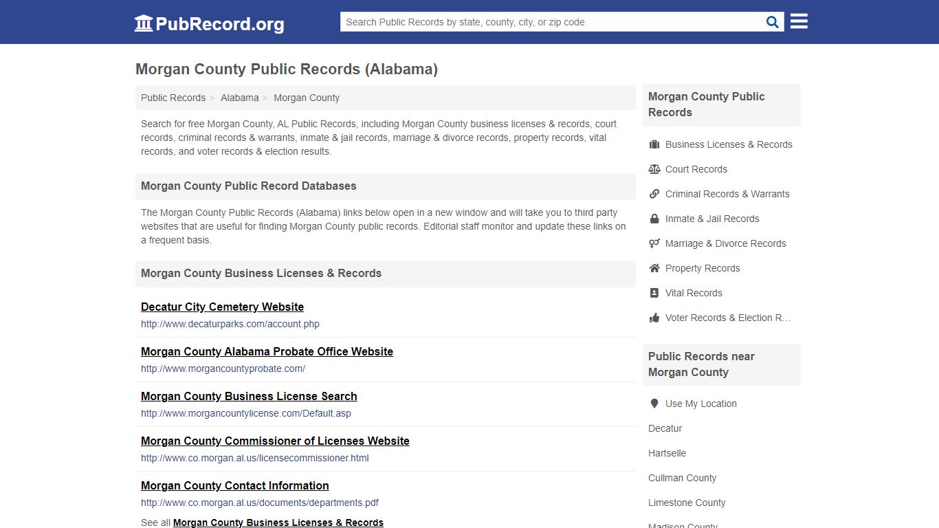 Free Morgan County Public Records (Alabama Public Records) - PubRecord.org